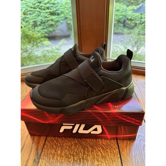 FILA Black Unisex Kids Vastra Shoes Size 7Y New With Box. Retail $60 - Picture 3 of 10